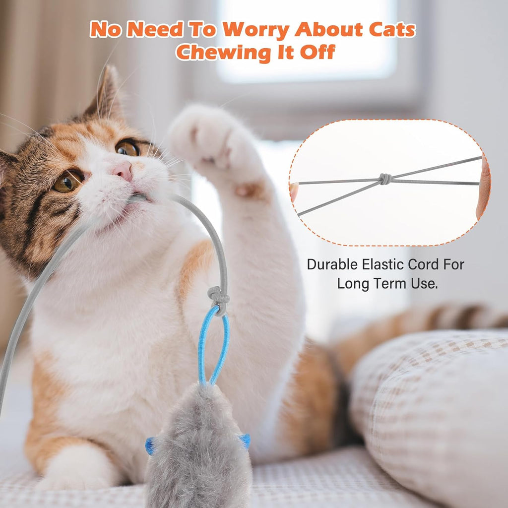 Rechargeable Electric Cat Teaser with Remote: Interactive 2-Mode Door Clip Toy for Australian Cats’ Exercise & Fun (Blue)