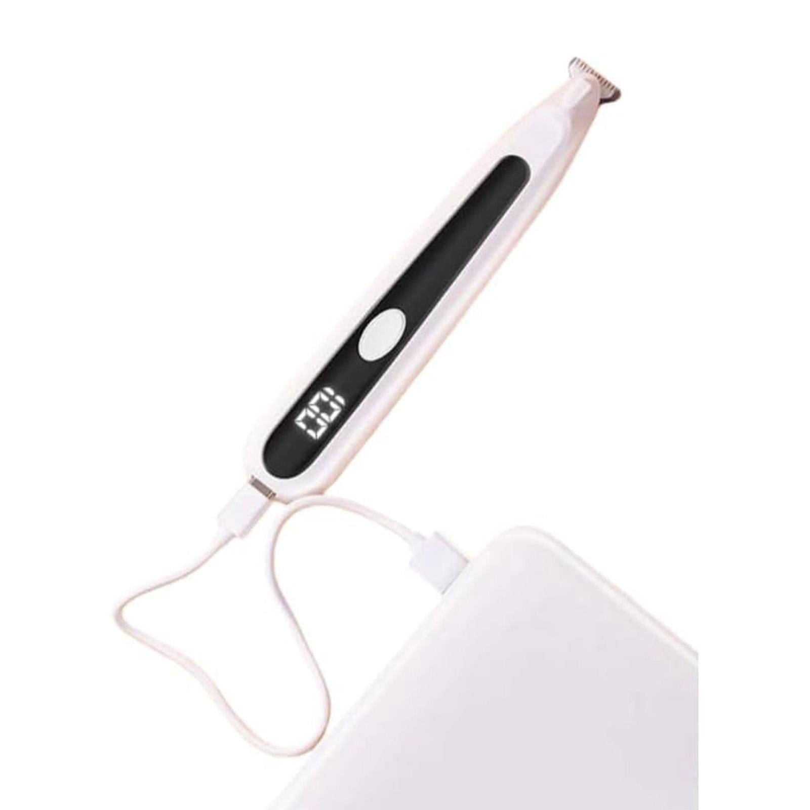 LGCASL Pet Grooming Kit, Small to Medium-Sized Pet Grooming Tools Dog Trimmer Pet Precision Trimmer for Cordless Dog Clipper Trimmer for Dogs Usb Rechargeable Noise Dog Grooming for Ears, White Pink